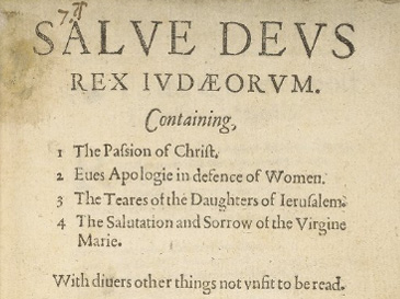 Aemilia Lanyer (Bassano) is the first professional female writer to publish a substantial volume of poems in England. The poems and letters in <em>Salve Deus Rex Judaeorum</em> (1611) are all dedicated to women, including King James Is wife, Queen Anne. Lanyers poems are mostly religious, but her best-known poem is The Description of Cooke-ham' which describes the grand country estate belonging to her patron the Countess of Cumberland. Now referred to as the sub-genre of country house poems, Lanyers description of the estate and how the plenty of the house and lands served its owner to create an earthly paradise was one of the first of its kind. Her book is considered by many as an early example of feminist literature, but significantly it shows that some middling women were able to make writing their occupation. <br />
<br />
Lanyer was the daughter of the Venetian Jewish musician, Baptista Bassano, who secured a position in the court of Edward VI. Lanyer is likely to have been educated at court and her work suggests that she was acquainted with a number of elite women and their households. She made writing her profession: <em>Salve Deus Rex Judaeorum</em> was the first volume of English poetry to have a female authors full name on its title page. She continued her dedication to female education by setting up a school for girls in London in 1617. Sadly, the school closed just two years later due to financial troubles.  <br />
<br />
Lanyers life follows a similar pattern to the experience of many male writers of the day. Her fathers position at court might have made him lesser gentry, but his status and wealth came from his craft as a musician rather than land and property. Lanyer relied on a combination of marriage and, like all successful writers, patronage, to support her writing. Once published, and with some wealth to her name, she turned to charitable work, (opening a school for the poor), as did numerous upper middling men including theatre entrepreneur Edward Alleyn. Yet her work was also viewed by some with suspicion. Her gender, along with her Italian and Jewish heritage, were the parts of her identity critics chose to focus on, posing risks and limitations to her social standing. Lanyers poetry tells us that women could make a career as writers, but this occupation did not always have a positive impact on their reputation and status. 